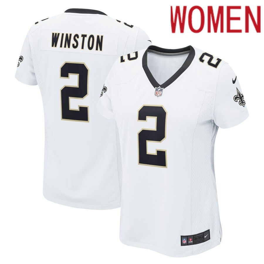 Women New Orleans Saints #2 Jameis Winston Nike White Game Player NFL Jersey->women nfl jersey->Women Jersey